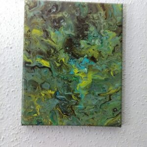 Green, yellow, brown canvas