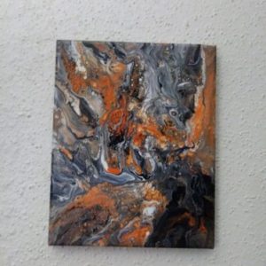 Orange, black and white canvas